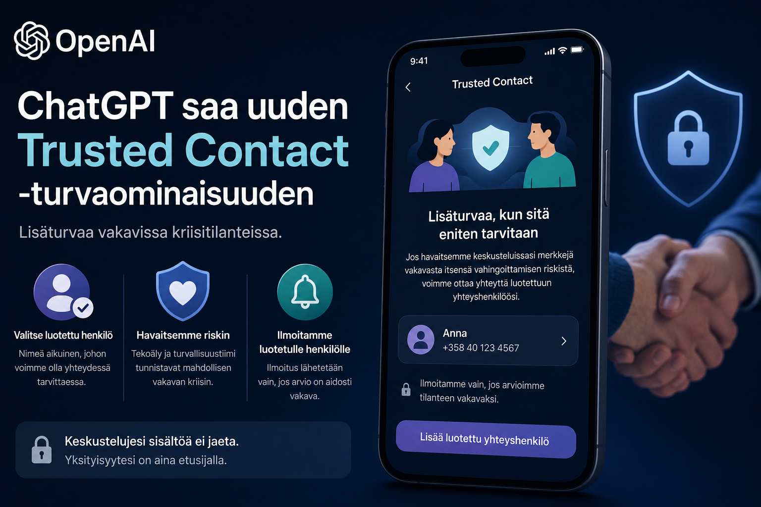 ChatGPT turvaominaisuus