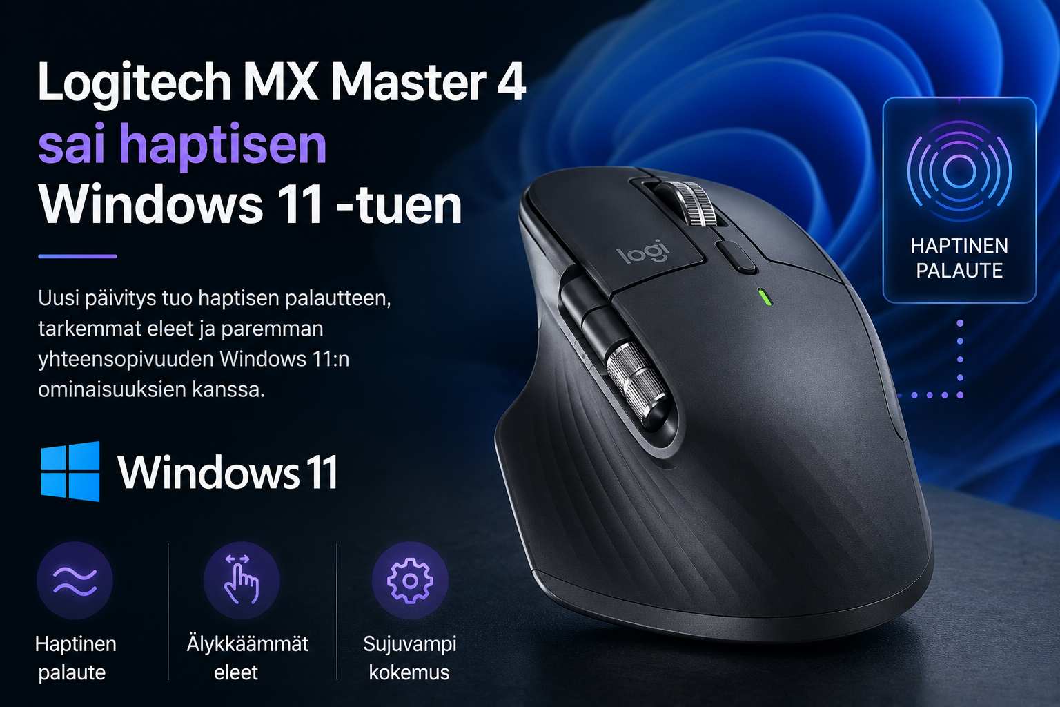 Logitech haptinen tuki