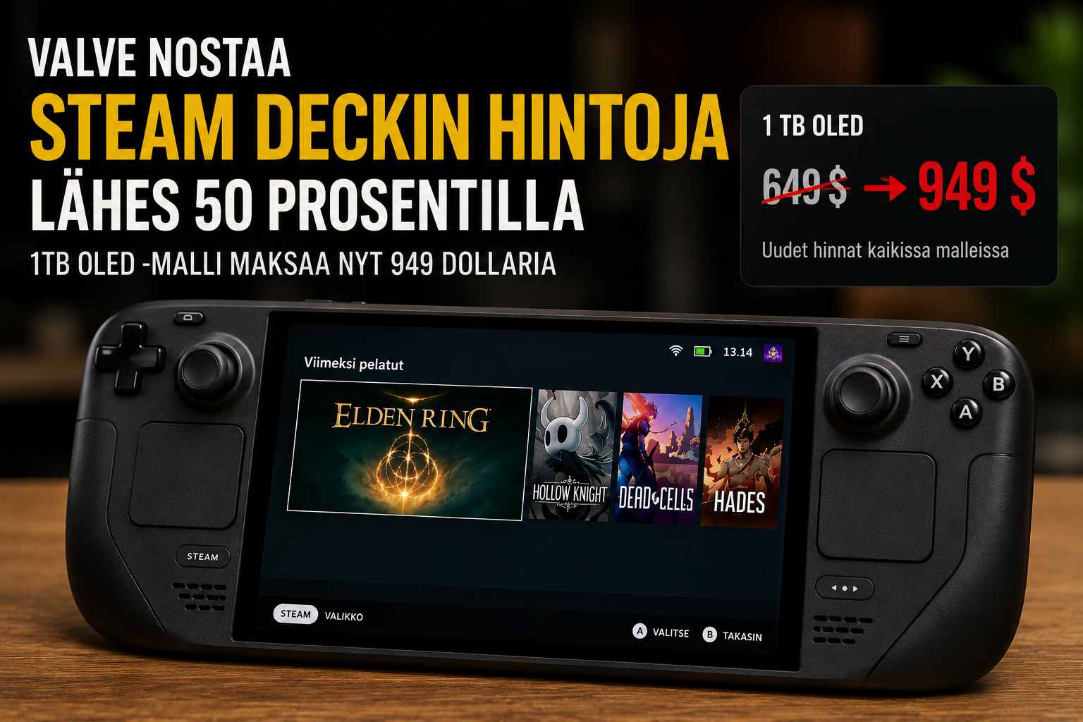 Valve nostaa hintoja