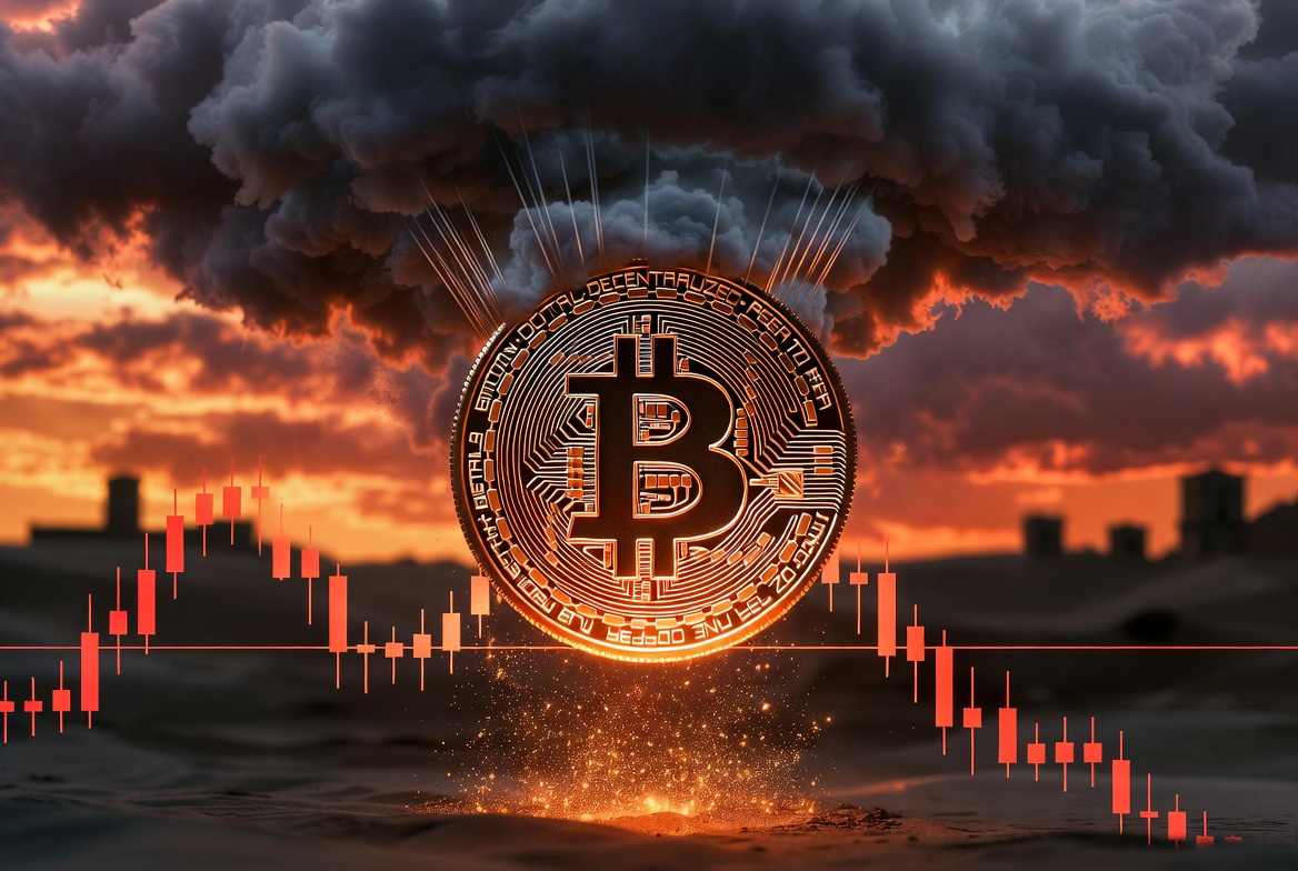 Bitcoinin kurssi laskupaineessa kuvattuna