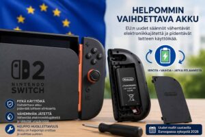 Nintendo tekee suuren muutoksen Switch 2:een Euroopassa – akku on jatkossa vaihdettavissa